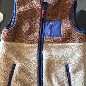 Carter's Brown Sherpa Vest with Blue Details